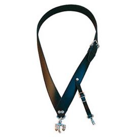 Bandoliere 40 mm, Haken, Leder schwarz/weiß