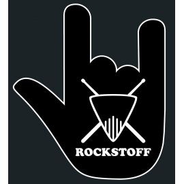 Aufkleber Rockstoff "Hand" 10x10cm
